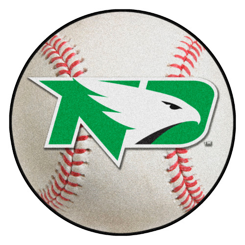 University of North Dakota - North Dakota Fighting Hawks Baseball Mat "ND Hawk" Logo White