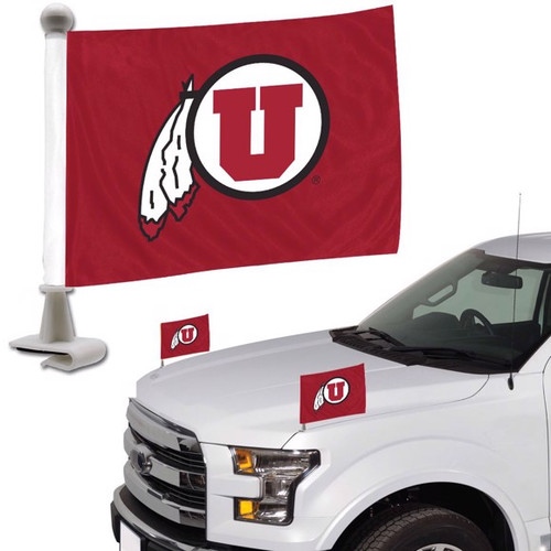 Utah Utes Ambassador Flags "Circular Feather" Primary Logo 4 in. x 6 in. Set of 2