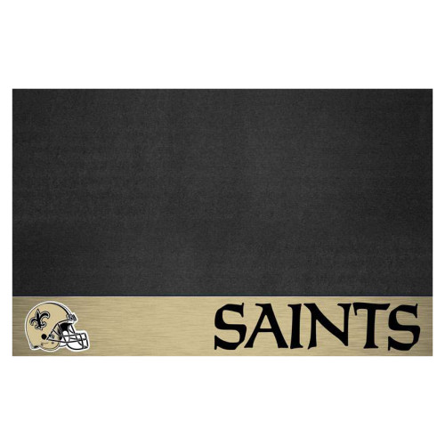 New Orleans Saints Grill Mat Fleur-de-lis Primary Logo and Wordmark Black