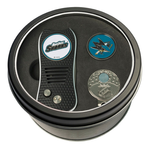 San Jose Sharks Tin Gift Set with Switchfix Divot Tool, Cap Clip, and Ball Marker