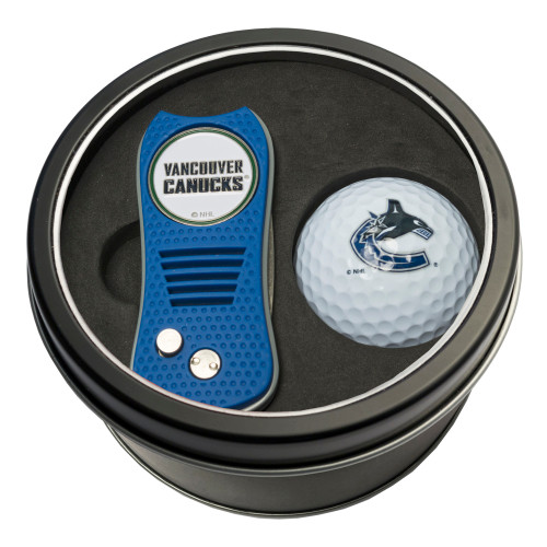 Vancouver Canucks Tin Gift Set with Switchfix Divot Tool and Golf Ball