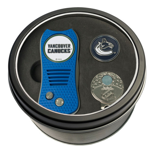 Vancouver Canucks Tin Gift Set with Switchfix Divot Tool, Cap Clip, and Ball Marker