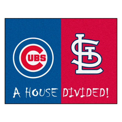 MLB House Divided - Cubs / Cardinals House Divided Mat 33.75"x42.5"
