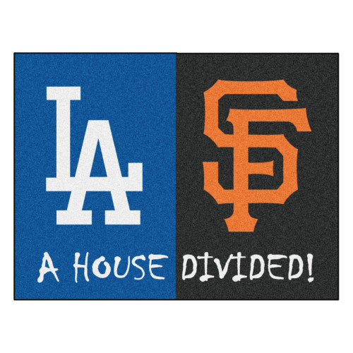 MLB House Divided - Dodgers / Giants House Divided Mat 33.75"x42.5"