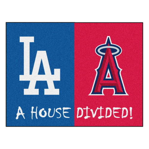 MLB House Divided - Dodgers / Angels  House Divided Mat 33.75"x42.5"