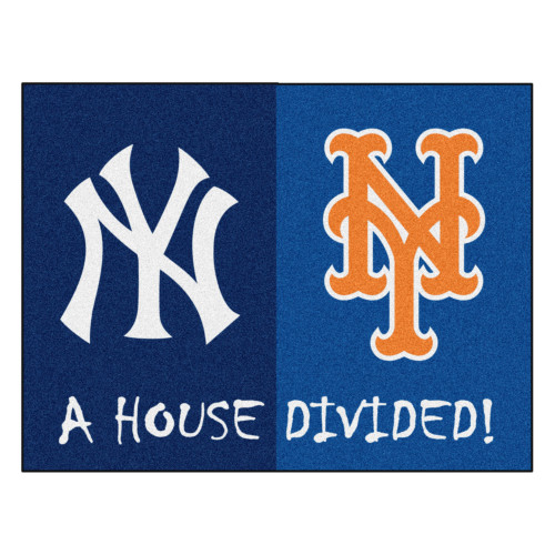 MLB House Divided - Yankees / Mets  House Divided Mat 33.75"x42.5"