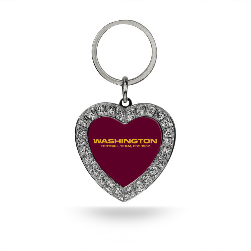 Washington Commanders Rhinestone Heart Keychain