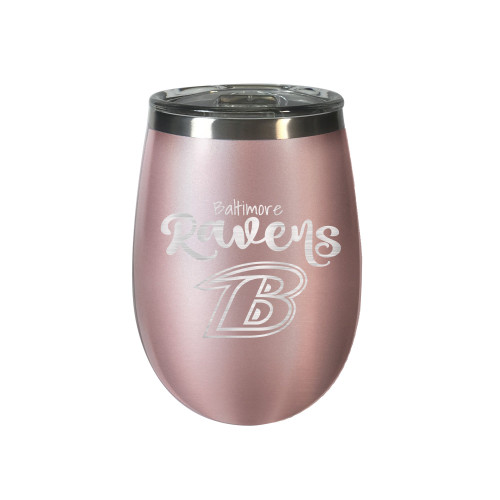 Baltimore Ravens 10 oz. Rose Gold BLUSH Wine Tumbler