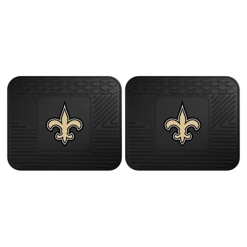 New Orleans Saints 2 Utility Mats Fleur-de-lis Primary Logo Black