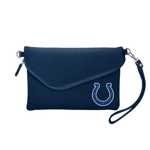 Indianapolis Colts Purse Pebble Fold Over Crossbody Navy