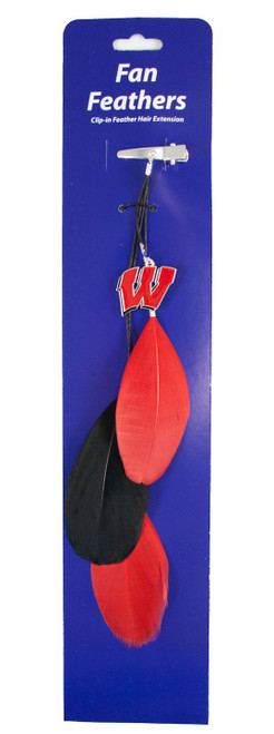 Wisconsin Badgers Team Color Feather Hair Clip