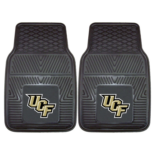 University of Central Florida - Central Florida Knights 2-pc Vinyl Car Mat Set UCF Primary Logo Black