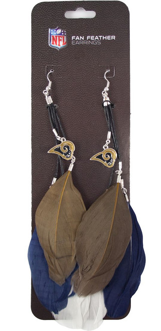 Los Angeles Rams Team Color Feather Earrings