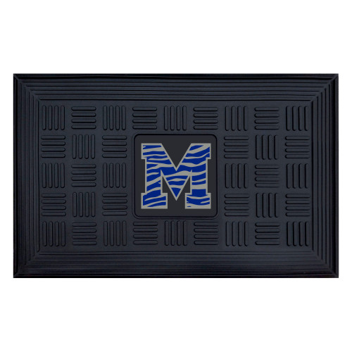University of Memphis - Memphis Tigers Medallion Door Mat M Tiger Primary Logo Black