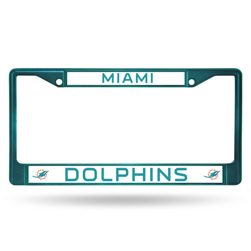 Miami Dolphins Colored License Plate Frame Secondary Aqua