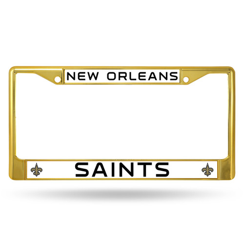 New Orleans Saints Colored License Plate Frame Gold