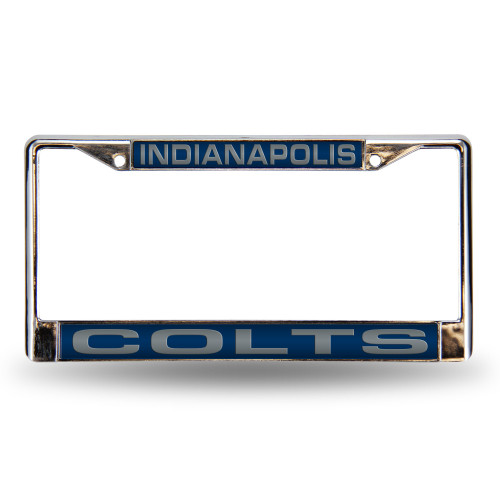 Indianapolis Colts Laser Chrome License Plate Frame Blue