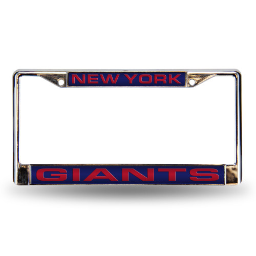 New York Giants Laser Chrome License Plate Frame Blue