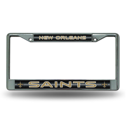 New Orleans Saints Bling Chrome License Plate Frame