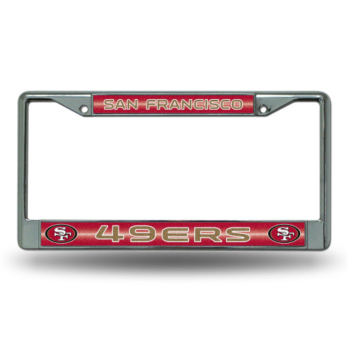 San Francisco 49ers Bling Chrome License Plate Frame