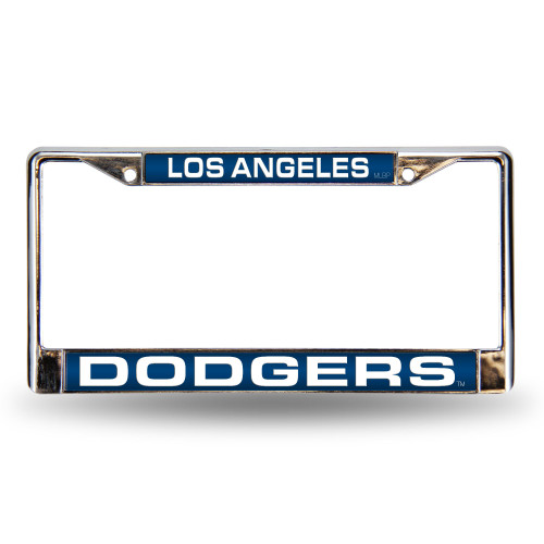 Los Angeles Dodgers Laser Chrome License Plate Frame Blue