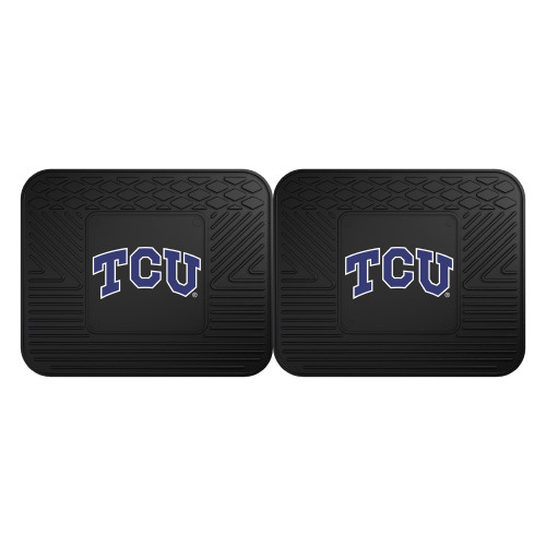 Texas Christian University - TCU Horned Frogs 2 Utility Mats TCU Primary Logo Black