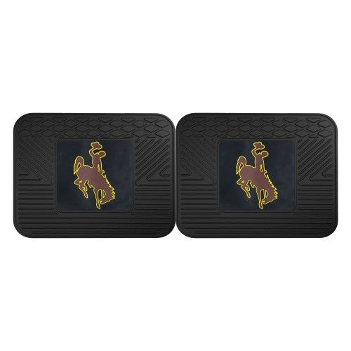 University of Wyoming - Wyoming Cowboys 2 Utility Mats Bucking Horse Primary Logo Black