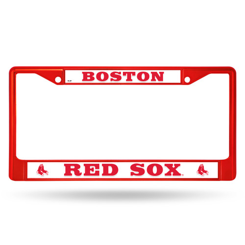 Boston Red Sox License Plate Frame Metal Red