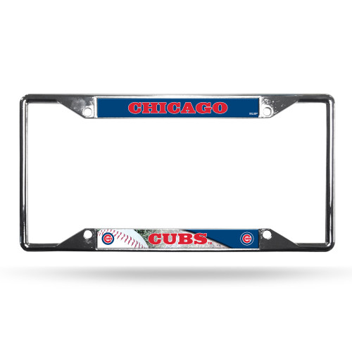 Chicago Cubs License Plate Frame Chrome EZ View