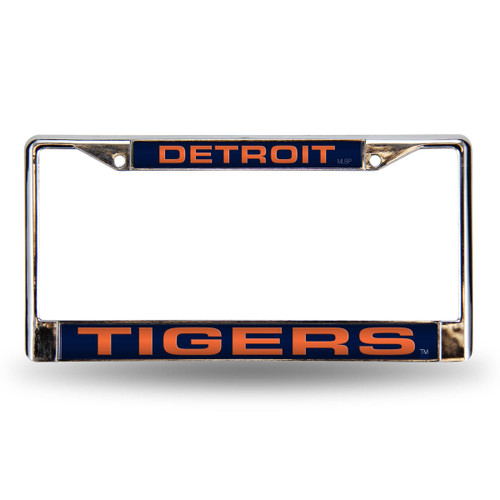 Detroit Tigers License Plate Frame Laser Cut Chrome