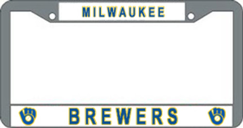 Milwaukee Brewers License Plate Frame Chrome