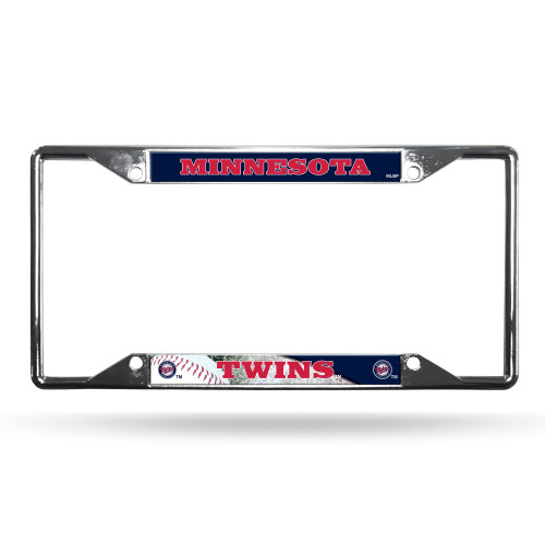 Minnesota Twins License Plate Frame Chrome EZ View