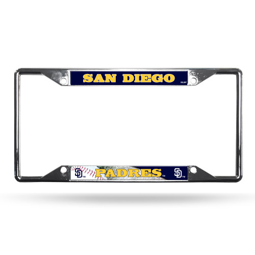 San Diego Padres License Plate Frame Chrome EZ View