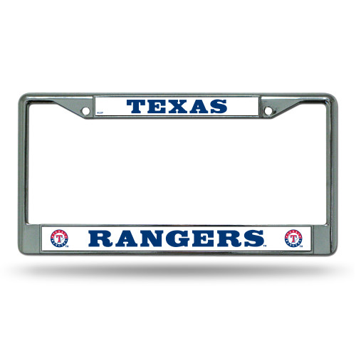 Texas Rangers License Plate Frame Chrome