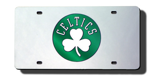 Boston Celtics Laser Cut Silver License Plate