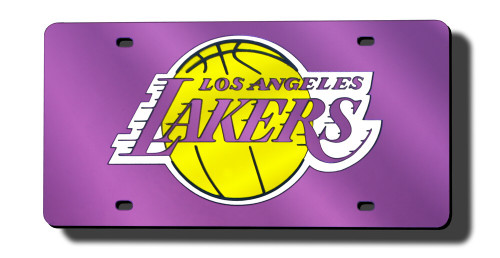 Los Angeles Lakers License Plate Laser Cut Light Purple