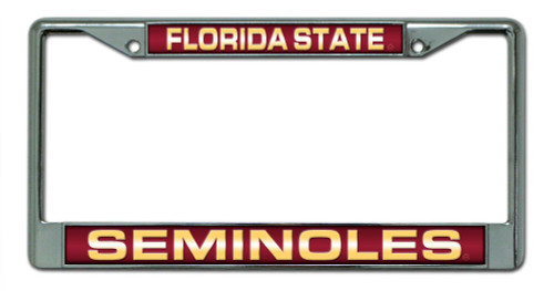 Florida State Seminoles License Plate Frame Laser Cut Chrome