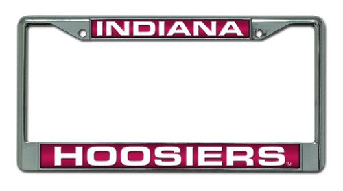 Indiana Hoosiers License Plate Frame Laser Cut Chrome