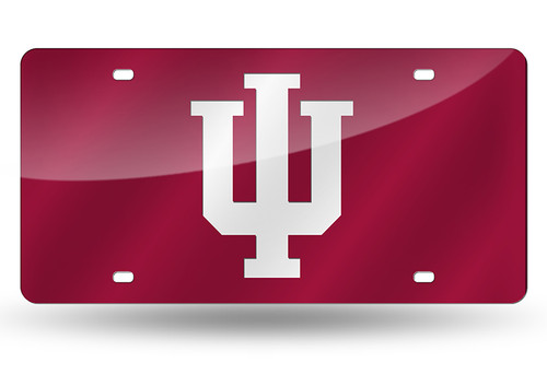 Indiana Hoosiers License Plate Laser Cut Red