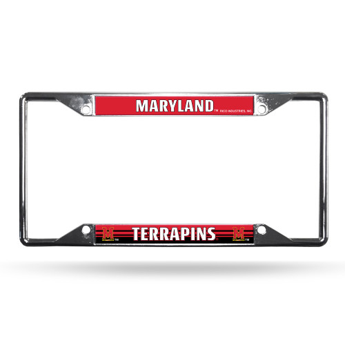 Maryland Terrapins License Plate Frame Chrome EZ View