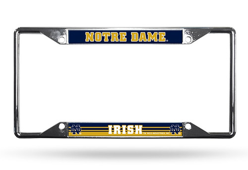 Notre Dame Fighting Irish License Plate Frame Chrome EZ View