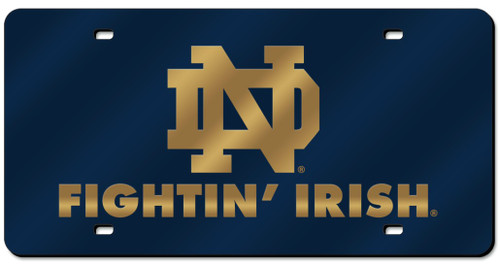 Notre Dame Fighting Irish License Plate Laser Cut Navy