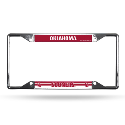 Oklahoma Sooners License Plate Frame Chrome EZ View