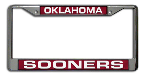 Oklahoma Sooners License Plate Frame Laser Cut Chrome