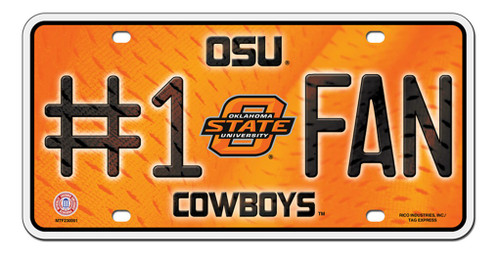 Oklahoma State Cowboys License Plate #1 Fan