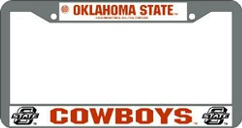 Oklahoma State Cowboys License Plate Frame Chrome