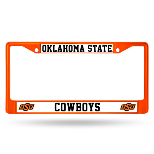 Oklahoma State Cowboys License Plate Frame Metal Orange
