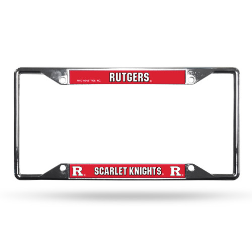 Rutgers Scarlet Knights License Plate Frame Chrome EZ View