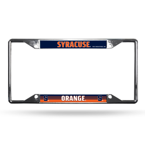 Syracuse Orange License Plate Frame Chrome EZ View
