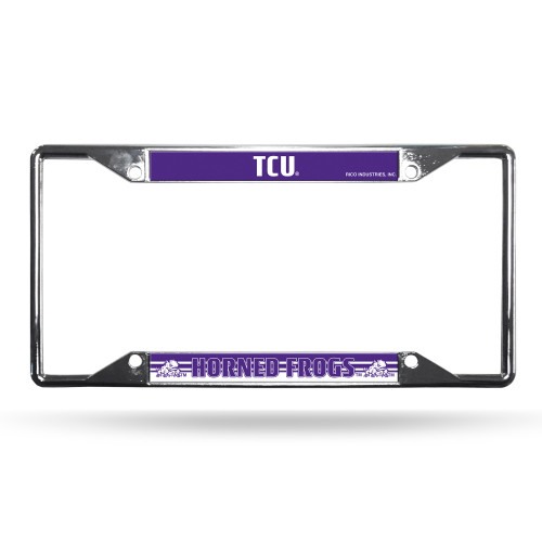 TCU Horned Frogs License Plate Frame Chrome